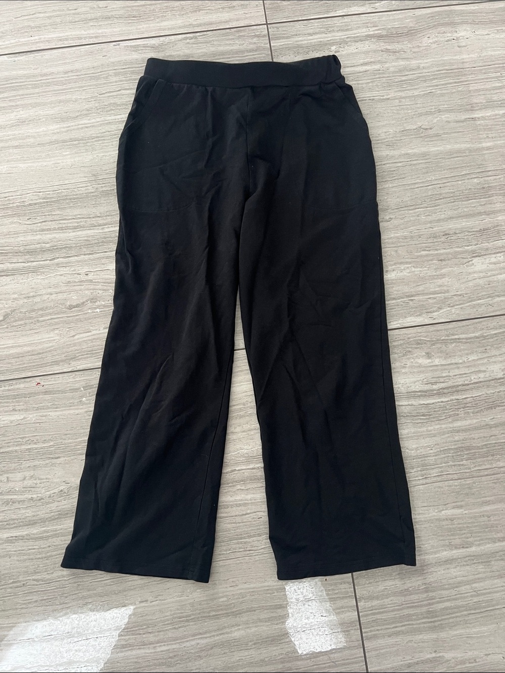 tentree Black Wide-Leg Knit Joggers